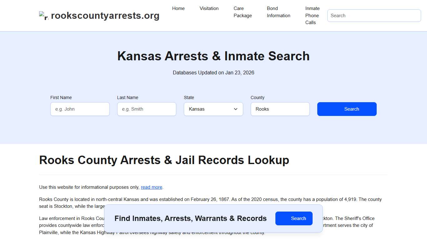 Rooks County, KS Arrests, Warrants, Police Records Search